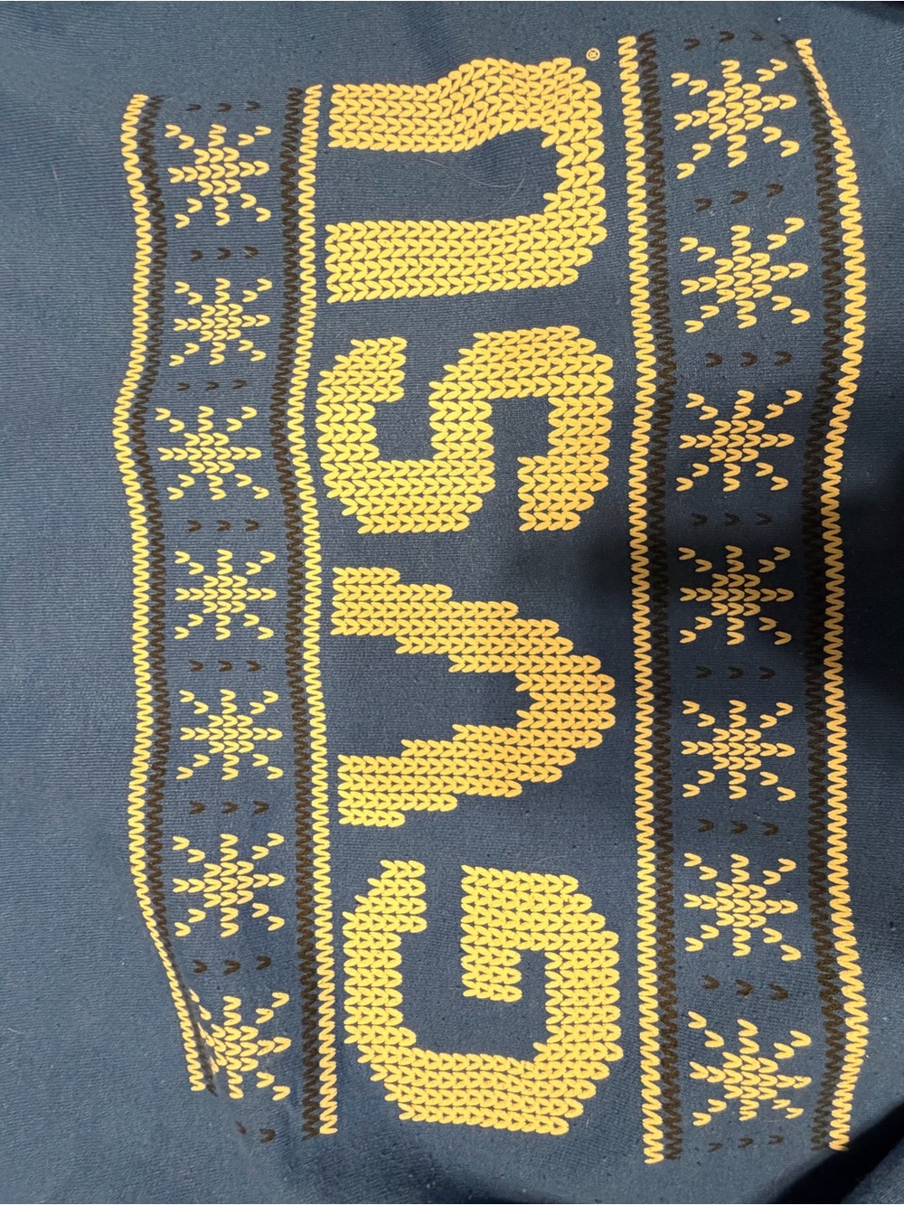 Navy Blue Sweater with white Knit-Style 'GVSU' Panel